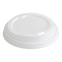 EcoChoice Translucent Compostable Paper Hot Cup Lid for 10-24 oz. Standard Cups and 8 oz. Squat Cups - 1,000/Case