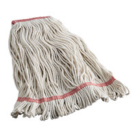 Choice 16 oz. #24 Natural Cotton Looped End Wet Mop Head with 1" Headband - 12/Case