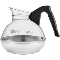 Bunn 06101.0101 64 oz. Easy Pour Coffee Decanter with Black Handle and Stainless Steel Bottom