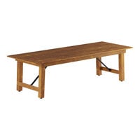 Lancaster Table & Seating Vineyard 9' Barrel Brown Outdoor Folding Table