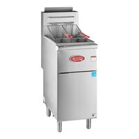 Avantco F4-ES-P 45-50 lb. Liquid Propane Stainless Steel Floor Fryer - 85,000 BTU