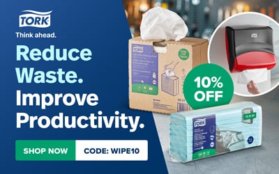 Tork Reduce Waste Improve Productivity Shop Now use code WIPE10